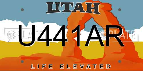U441AR Utah License Plate