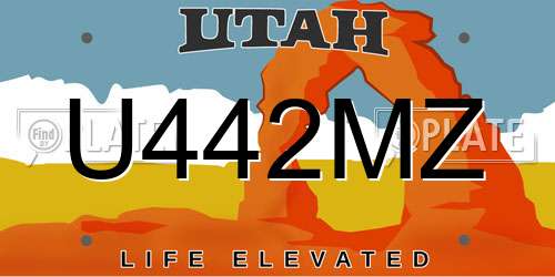 U442MZ Utah License Plate