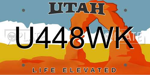 U448WK Utah License Plate