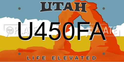 U450FA Utah License Plate