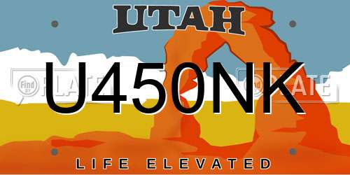 U450NK Utah License Plate