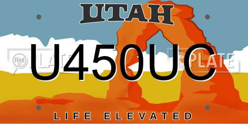 U450UC Utah License Plate
