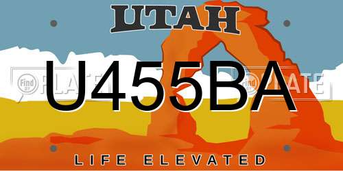 U455BA Utah License Plate