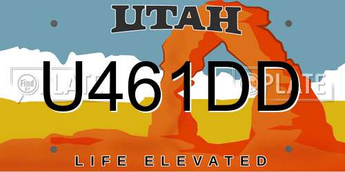 U461DD Utah License Plate