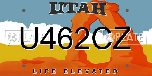 U462CZ Utah License Plate