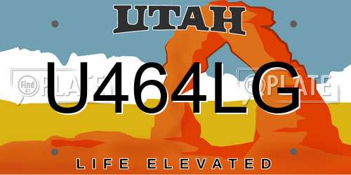 U464LG Utah License Plate