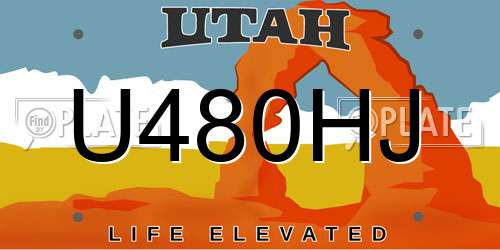 U480HJ Utah License Plate