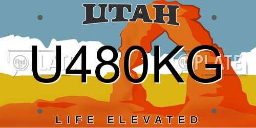 U480KG Utah License Plate