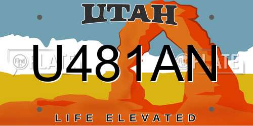 U481AN Utah License Plate