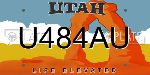 U484AU Utah License Plate