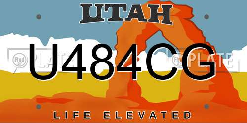 U484CG Utah License Plate