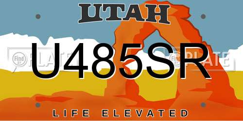U485SR Utah License Plate