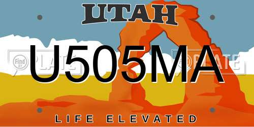 U505MA Utah License Plate