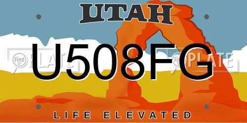 U508FG Utah License Plate