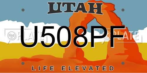 U508PF Utah License Plate