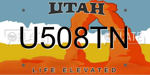 U508TN Utah License Plate