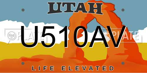 U510AV Utah License Plate