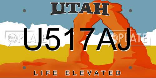 U517AJ Utah License Plate