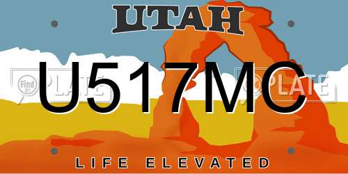 U517MC Utah License Plate