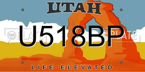 U518BP Utah License Plate