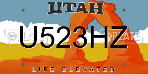 U523HZ Utah License Plate
