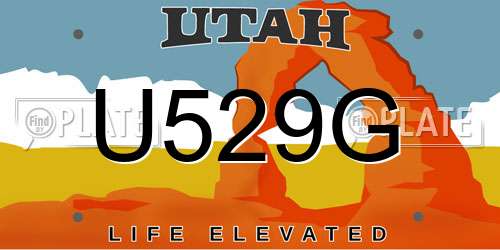 U529G Utah License Plate