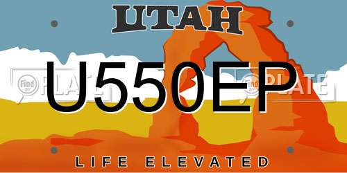 U550EP Utah License Plate