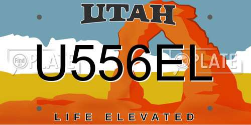 U556EL Utah License Plate