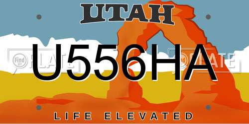 U556HA Utah License Plate