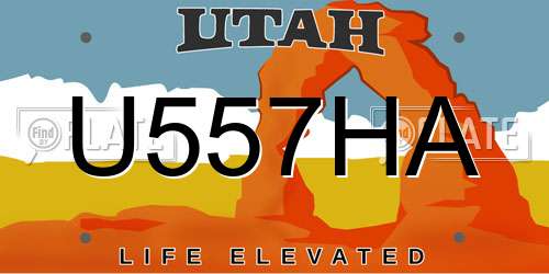 U557HA Utah License Plate