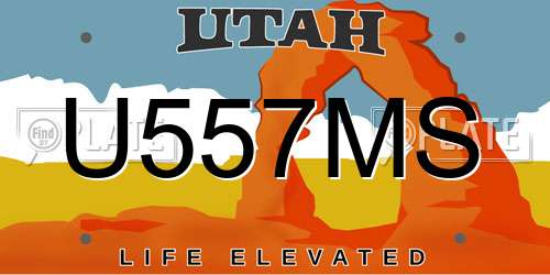 U557MS Utah License Plate