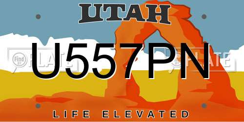 U557PN Utah License Plate
