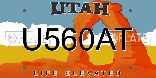 U560AT Utah License Plate
