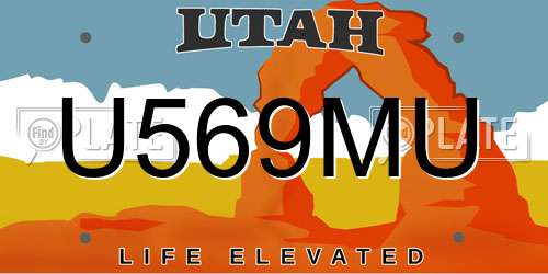 U569MU Utah License Plate