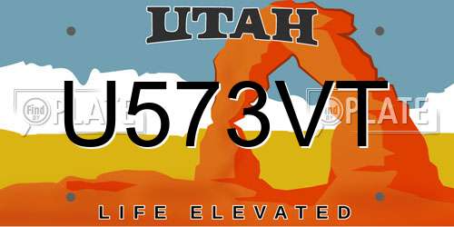 U573VT Utah License Plate