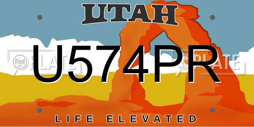 U574PR Utah License Plate