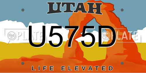 U575D Utah License Plate