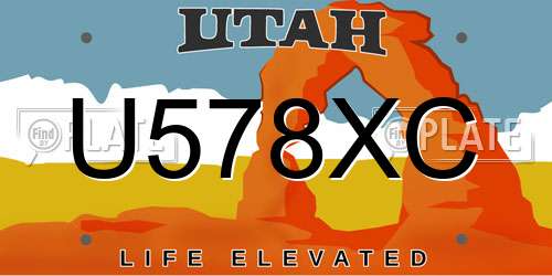 U578XC Utah License Plate