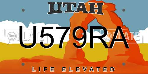 U579RA Utah License Plate