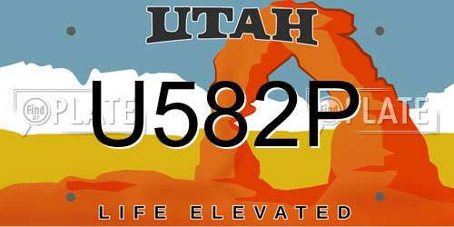 U582P Utah License Plate