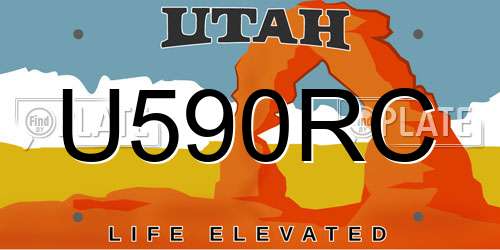 U590RC Utah License Plate
