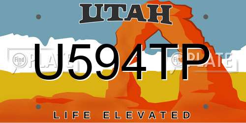 U594TP Utah License Plate