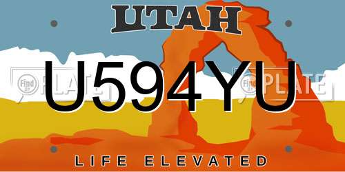 U594YU Utah License Plate