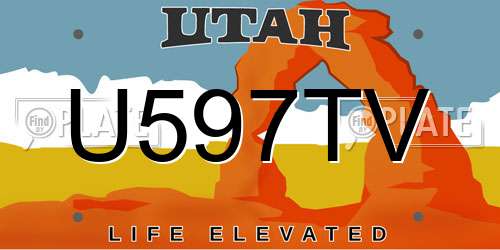 U597TV Utah License Plate
