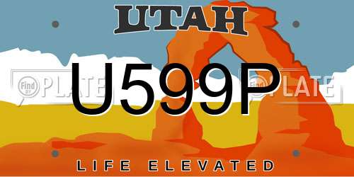 U599P Utah License Plate