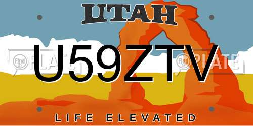 U59ZTV Utah License Plate