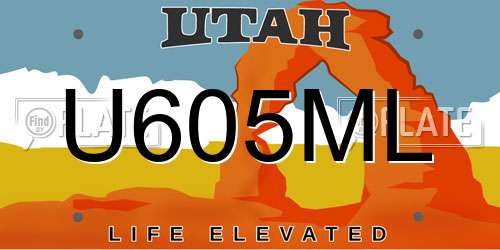 U605ML Utah License Plate