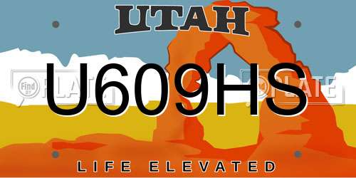 U609HS Utah License Plate