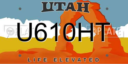 U610HT Utah License Plate