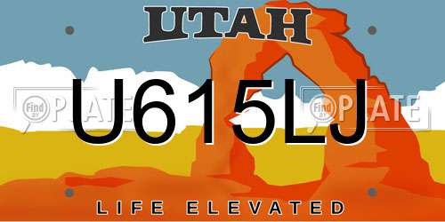 U615LJ Utah License Plate